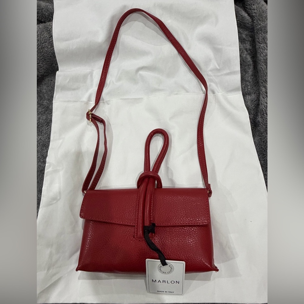 Marlon Firenze Red Leather Crossbody Bag - Picture 3 of 14